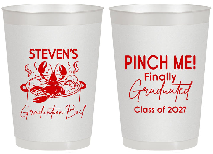Personalized Graduation 20 oz Frosted Cups - Class Of 2027 Crawfish Boil | 130004