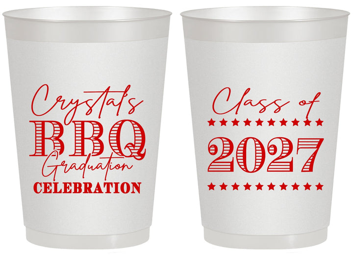 Personalized Graduation 20 oz Frosted Cups - Class Of 2027 Bbq | 130005
