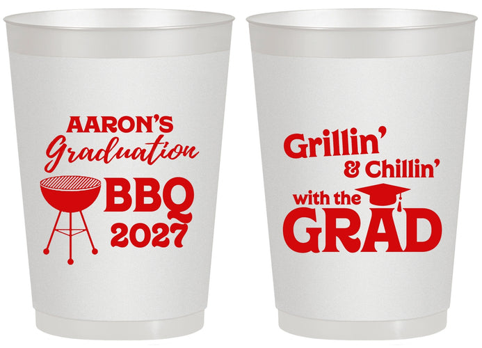 Personalized Graduation 20 oz Frosted Cups - Class Of 2027 Bbq | 130007