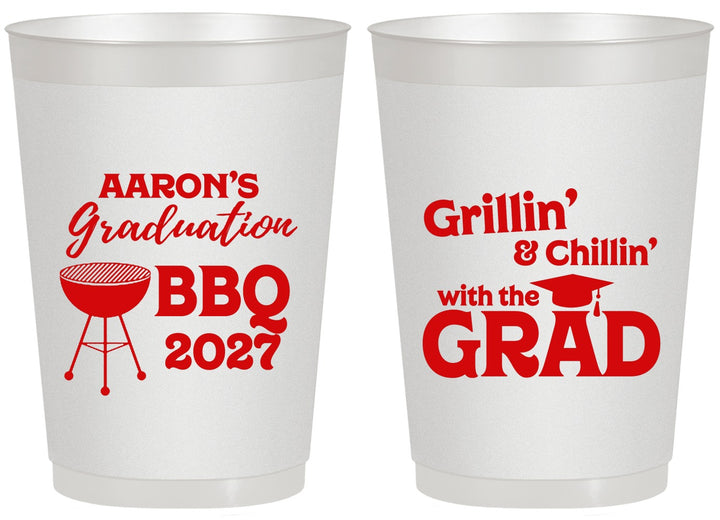 Personalized Graduation 20 oz Frosted Cups - Class Of 2027 Bbq | 130007