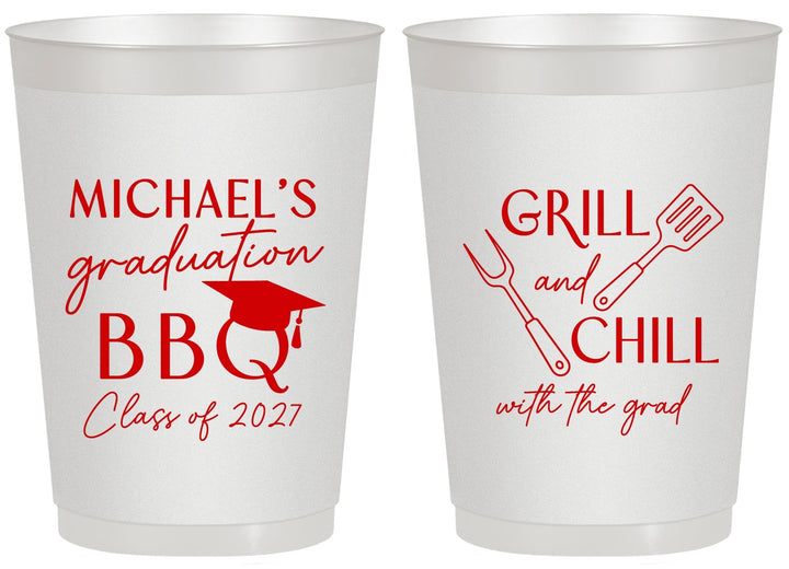 Personalized Graduation 20 oz Frosted Cups - Class Of 2027 Bbq | 130009