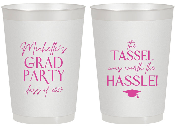 Personalized Graduation 20 oz Frosted Cups - Class Of 2027 Tassel Hassel | 130011