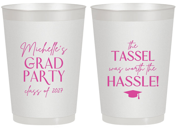 Personalized Graduation 20 oz Frosted Cups - Class Of 2027 Tassel Hassel | 130011