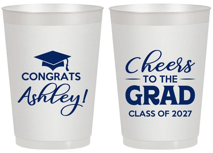 Personalized Graduation 20 oz Frosted Cups - Class Of 2027 Cheers Grad | 130020
