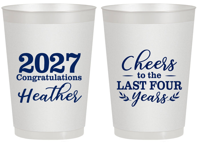 Personalized Graduation 20 oz Frosted Cups - Class Of 2027 Last Four Years | 130023