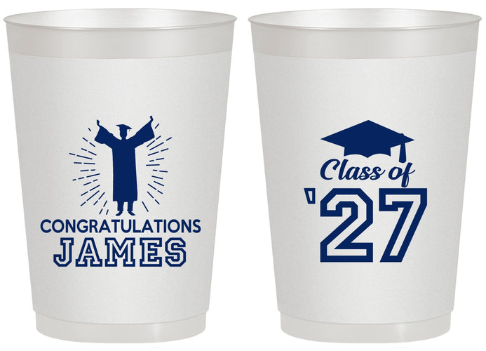 Personalized Graduation 20 oz Frosted Cups - Class Of 2027 Congratulations | 130024