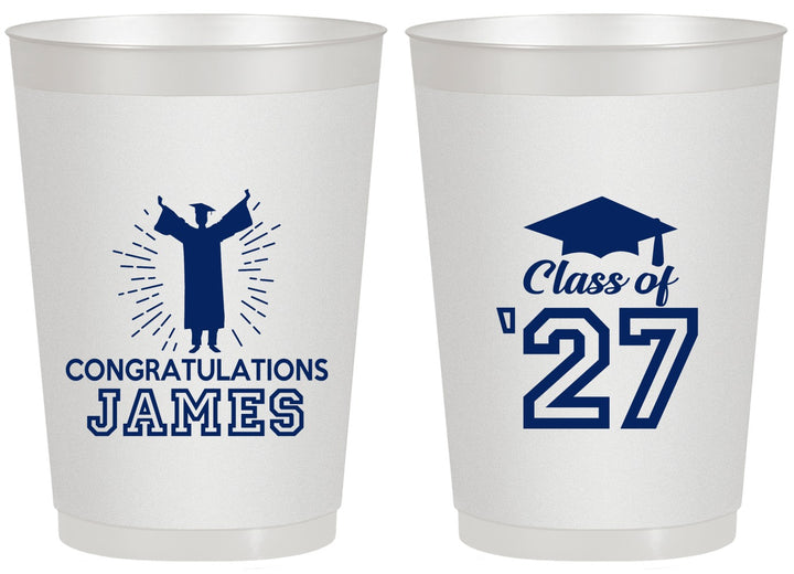 Personalized Graduation 20 oz Frosted Cups - Class Of 2027 Congratulations | 130024