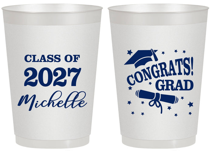 Personalized Graduation 20 oz Frosted Cups - Class Of 2027 Congrats | 130027