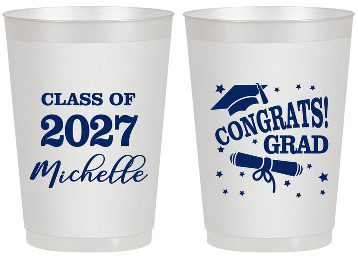 Personalized Graduation 20 oz Frosted Cups - Class Of 2027 Congrats | 130027