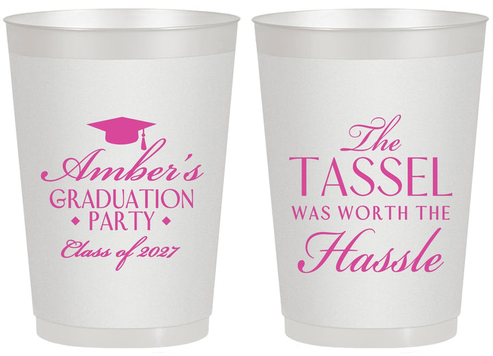 Personalized Graduation 20 oz Frosted Cups - Class Of 2027 Tassel Hassel | 130030
