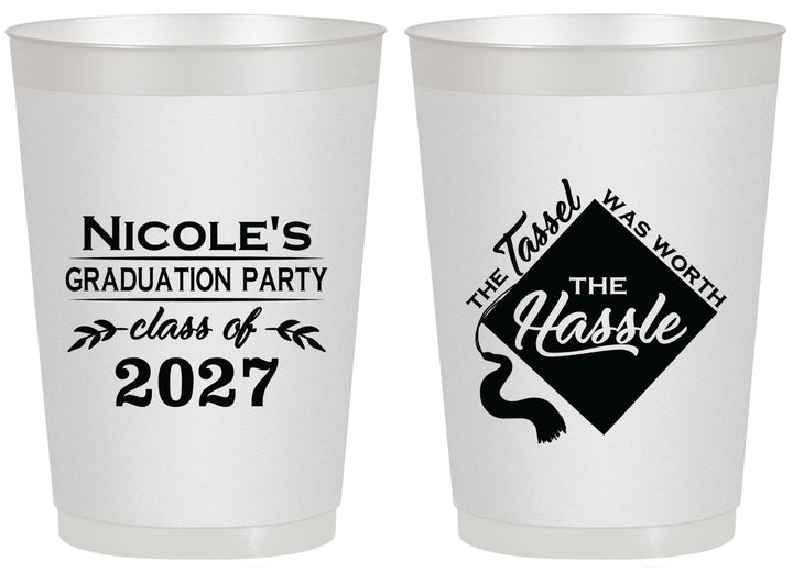 Personalized Graduation 20 oz Frosted Cups - Class Of 2027 Tassel Hassel | 130032