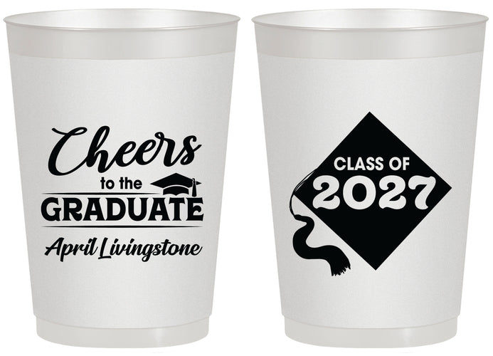 Personalized Graduation 20 oz Frosted Cups - Class Of 2027 Tassel Hassel | 130033