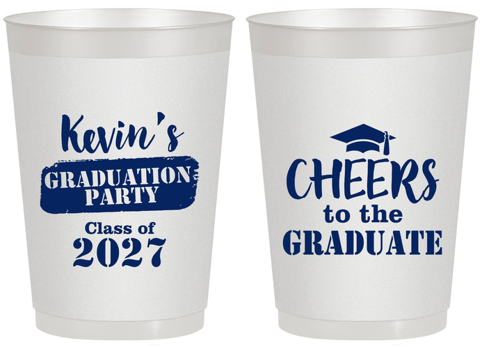 Personalized Graduation 20 oz Frosted Cups - Class Of 2027 Cheers Graduate | 130034