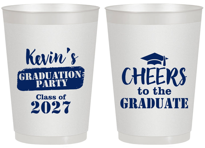 Personalized Graduation 20 oz Frosted Cups - Class Of 2027 Cheers Graduate | 130034