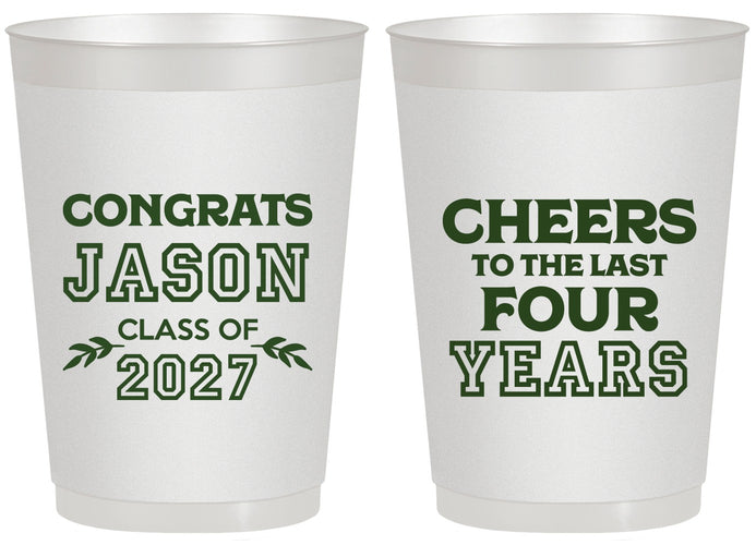 Personalized Graduation 20 oz Frosted Cups - Class Of 2027 Last Four Years | 130036