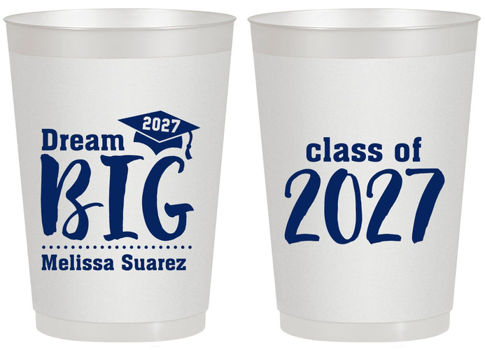 Personalized Graduation 20 oz Frosted Cups - Class Of 2027 Dream Big | 130038