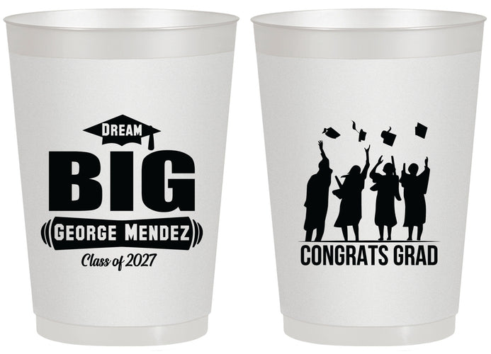 Personalized Graduation 20 oz Frosted Cups - Class Of 2027 Dream Big | 130039