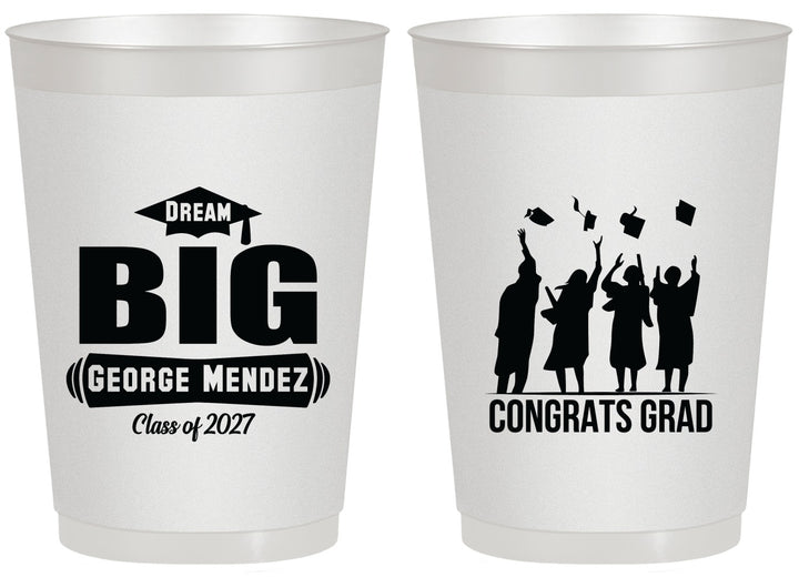 Personalized Graduation 20 oz Frosted Cups - Class Of 2027 Dream Big | 130039