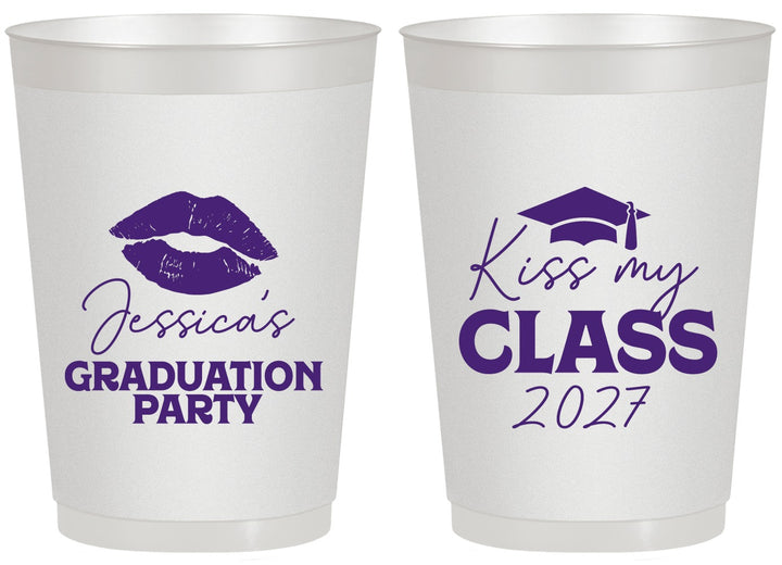 Personalized Graduation 20 oz Frosted Cups - Class Of 2027 Kiss My Class | 130041