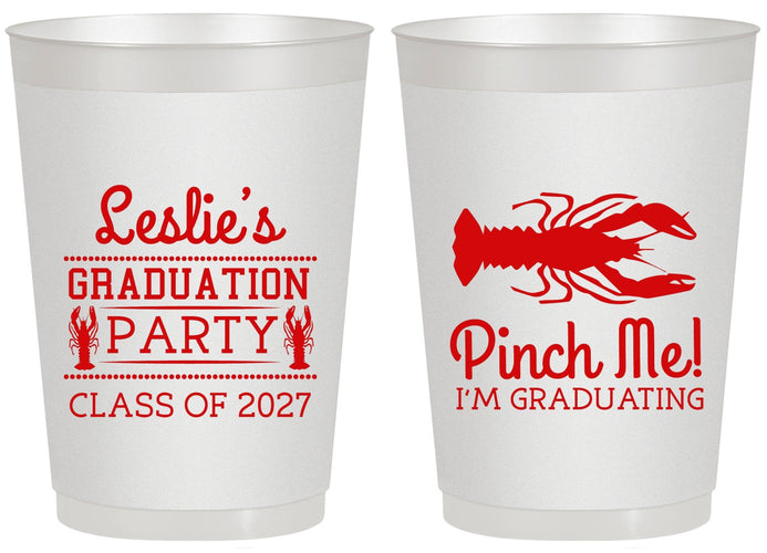 Personalized Graduation 20 oz Frosted Cups - Class Of 2027 Crawfish Boil | 130042
