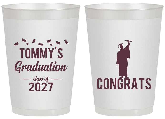 Personalized Graduation 20 oz Frosted Cups - Class Of 2027 Congrats | 130046