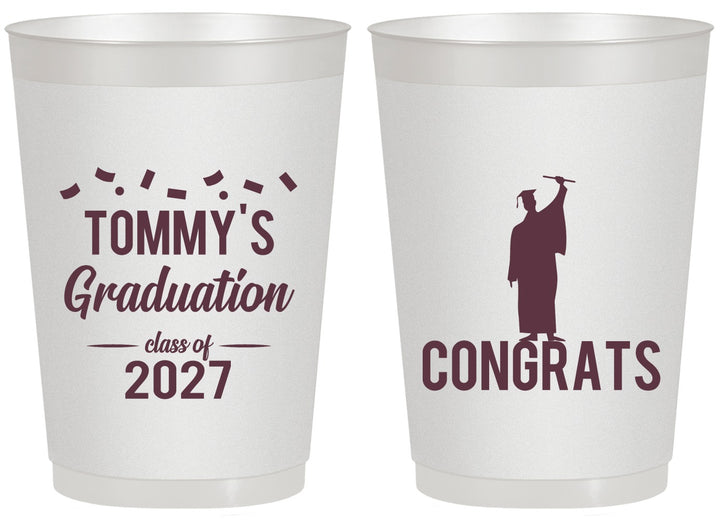 Personalized Graduation 20 oz Frosted Cups - Class Of 2027 Congrats | 130046