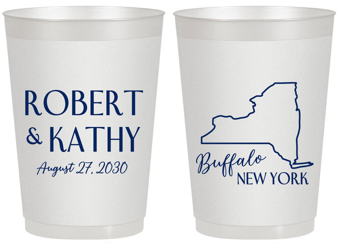 Personalized Wedding 20 oz Frosted Cups - New York | 131