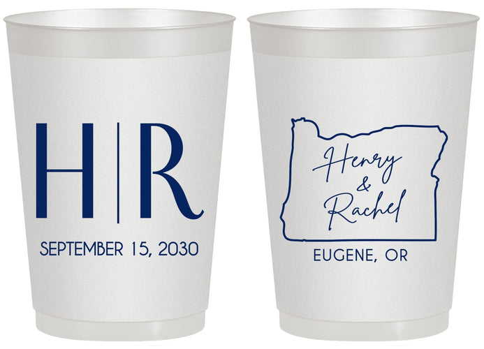 Personalized Wedding 20 oz Frosted Cups - Oregon | 136