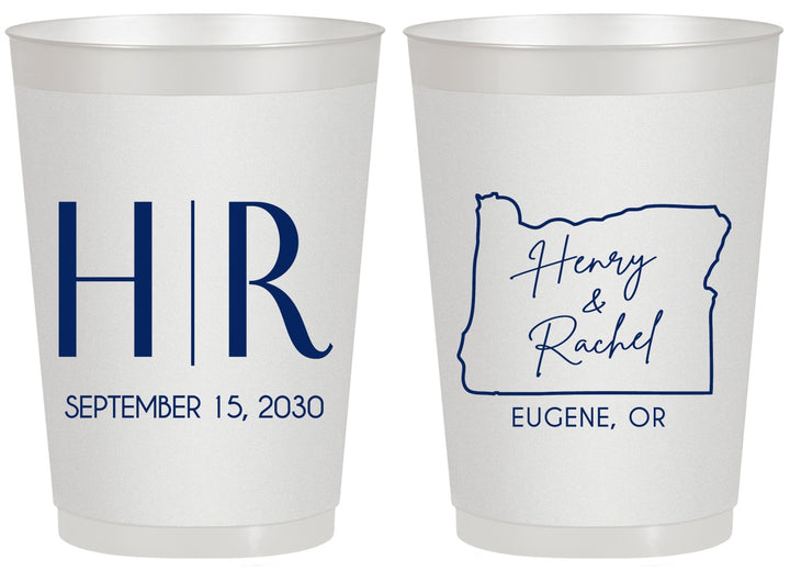 Personalized Wedding 20 oz Frosted Cups - Oregon | 136