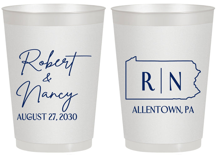 Personalized Wedding 20 oz Frosted Cups - Pennsylvania | 137