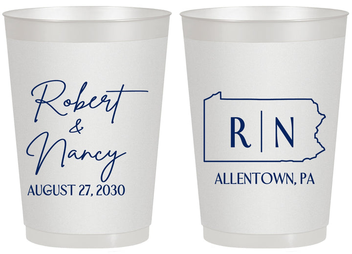 Personalized Wedding 20 oz Frosted Cups - Pennsylvania | 137