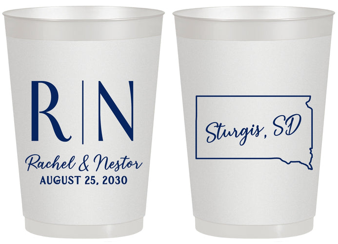 Personalized Wedding 20 oz Frosted Cups - South Dakota | 140
