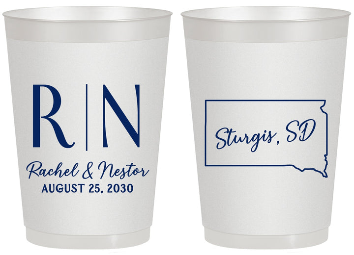 Personalized Wedding 20 oz Frosted Cups - South Dakota | 140