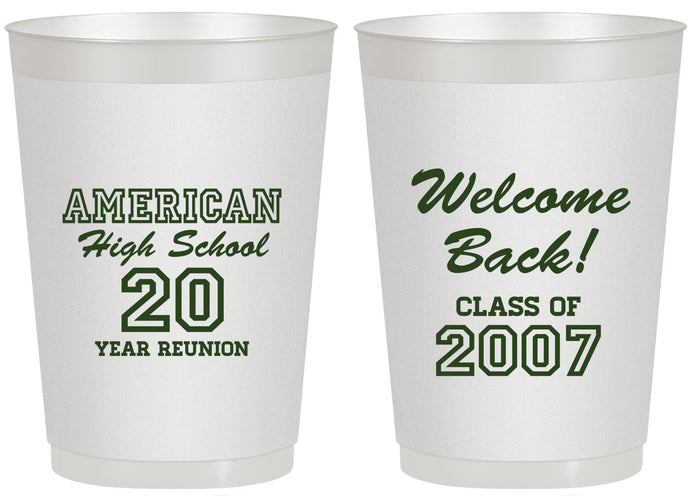 Personalized Class Reunion 20 oz Frosted Cups - Class Of 2007 20 Year | 140001