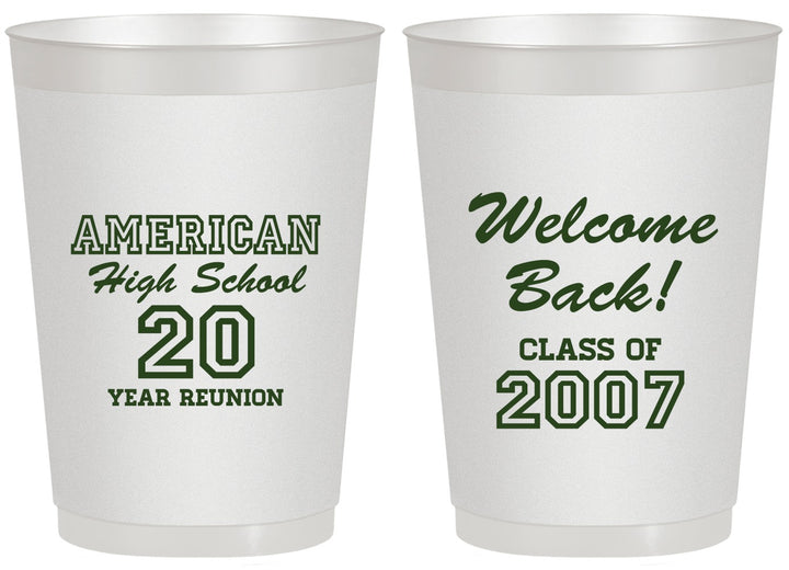 Personalized Class Reunion 20 oz Frosted Cups - Class Of 2007 20 Year | 140001