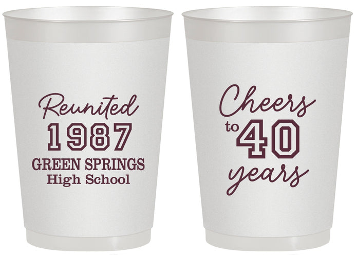 Personalized Class Reunion 20 oz Frosted Cups - Class Of 1987 40 Year | 140003