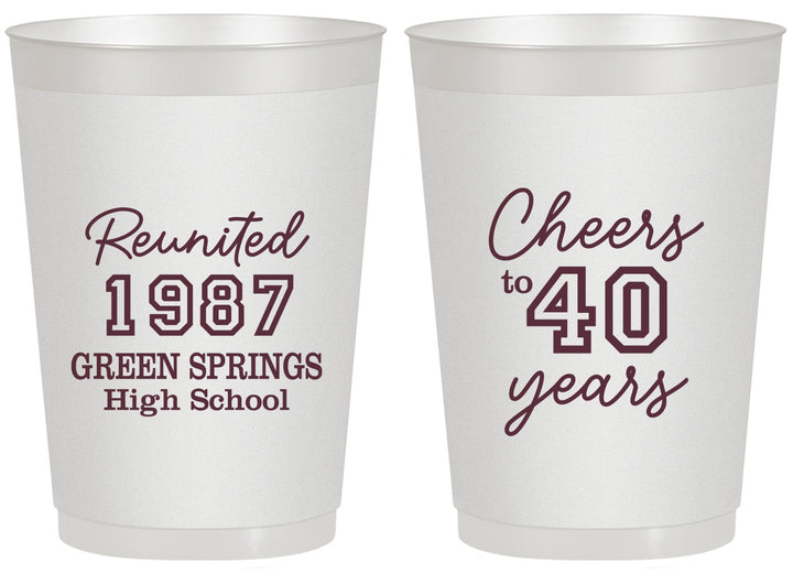 Personalized Class Reunion 20 oz Frosted Cups - Class Of 1987 40 Year | 140003