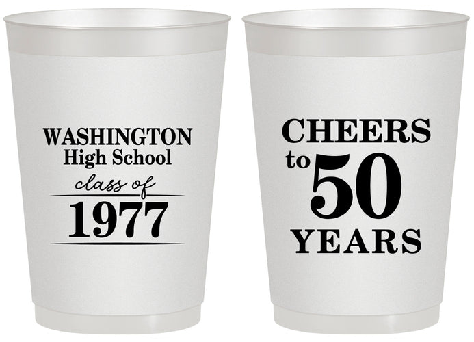 Personalized Class Reunion 20 oz Frosted Cups - Class Of 1977 50 Year | 140004