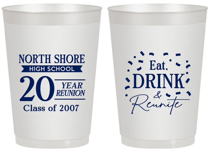 Personalized Class Reunion 20 oz Frosted Cups - Class Of 2007 20 Year | 140006