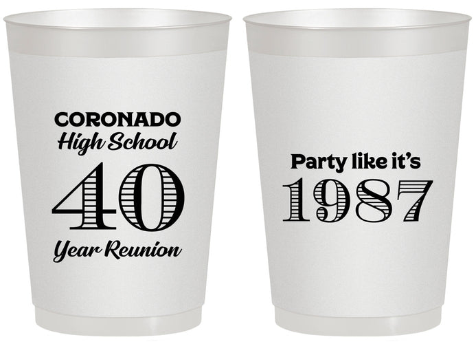 Personalized Class Reunion 20 oz Frosted Cups - Class Of 1987 40 Year | 140008