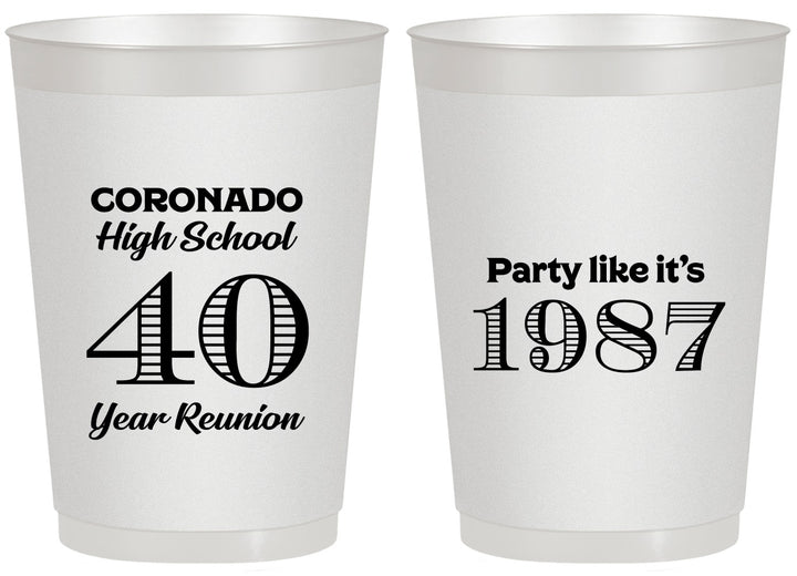 Personalized Class Reunion 20 oz Frosted Cups - Class Of 1987 40 Year | 140008