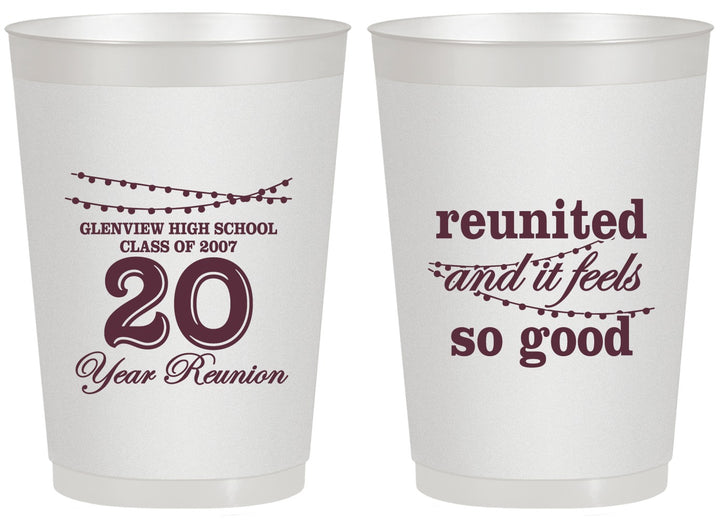 Personalized Class Reunion 20 oz Frosted Cups - Class Of 2007 20 Year | 140011