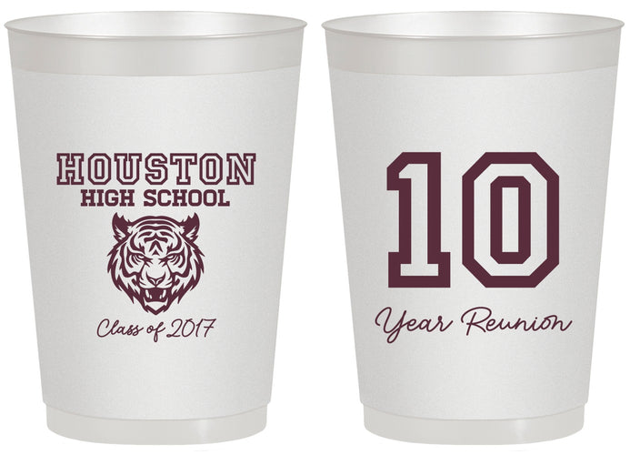 Personalized Class Reunion 20 oz Frosted Cups - Class Of 2017 10 Year | 140015