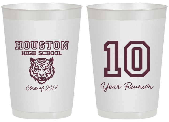 Personalized Class Reunion 20 oz Frosted Cups - Class Of 2017 10 Year | 140015