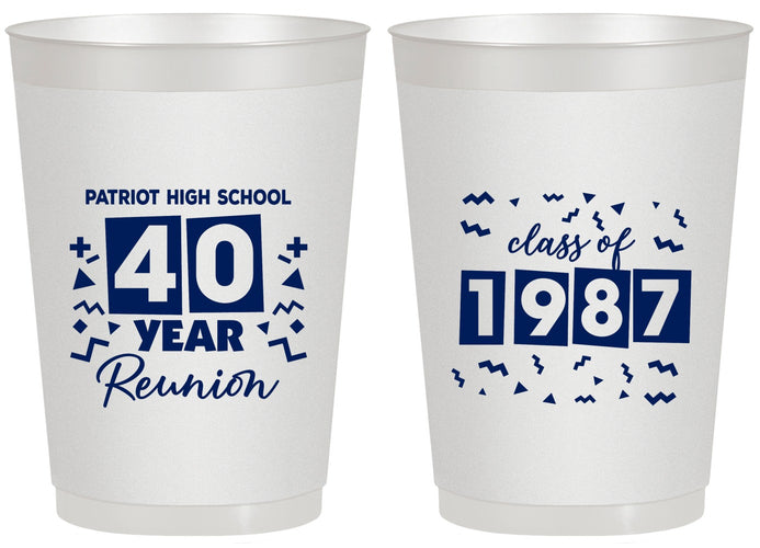 Personalized Class Reunion 20 oz Frosted Cups - Class Of 1987 40 Year | 140018