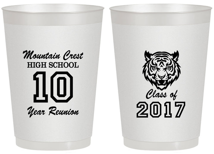 Personalized Class Reunion 20 oz Frosted Cups - Class Of 2017 10 Year | 140020