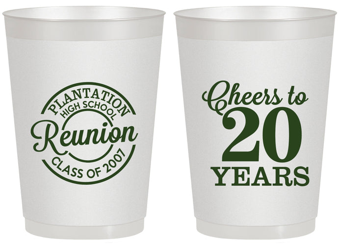 Personalized Class Reunion 20 oz Frosted Cups - Class Of 2007 20 Year | 140021