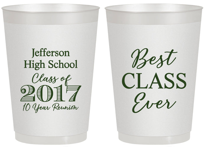 Personalized Class Reunion 20 oz Frosted Cups - Class Of 2017 10 Year | 140025