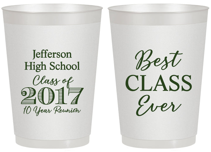 Personalized Class Reunion 20 oz Frosted Cups - Class Of 2017 10 Year | 140025