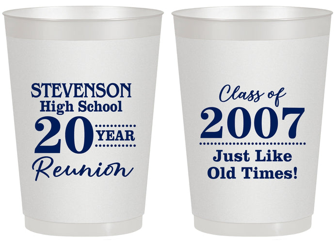 Personalized Class Reunion 20 oz Frosted Cups - Class Of 2007 20 Year | 140026